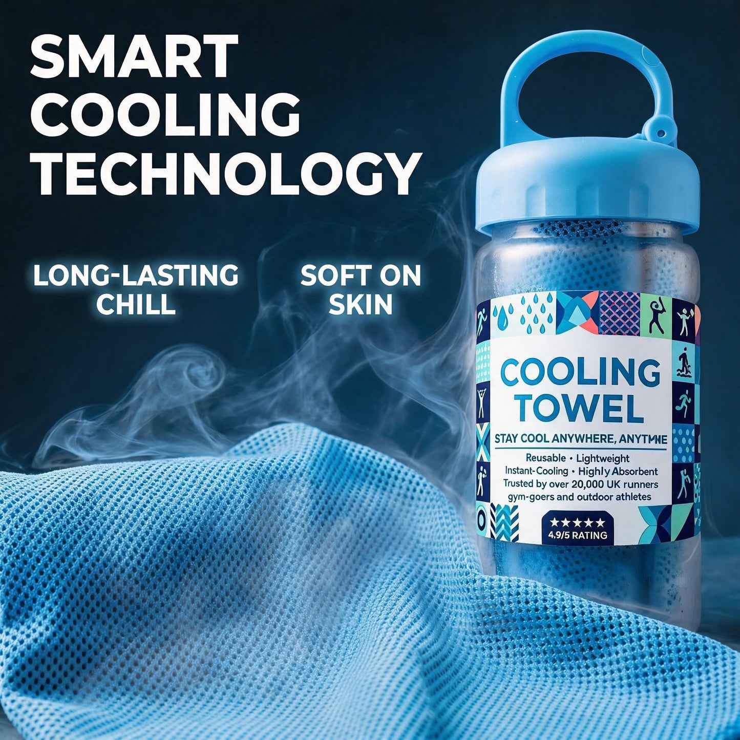 🎁Last Day Buy 1 Get 1 Free (Each only £3.49)🔥Cold Sweat Towel You Can Use Anywhere, Anytime! Reusable Soft Absorbent Cooling Portable