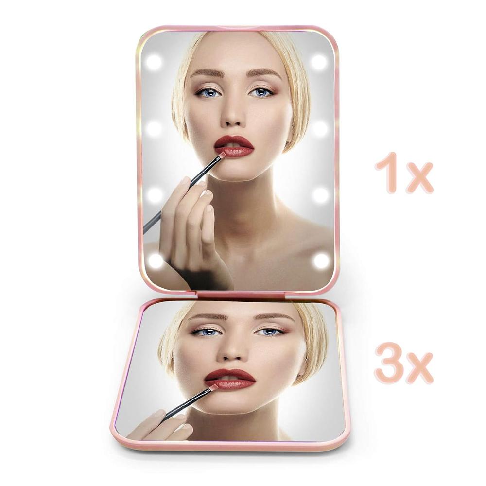 Billhol®💡Portable LED Lighted Makeup Mirror – Compact Travel Beauty Mirror