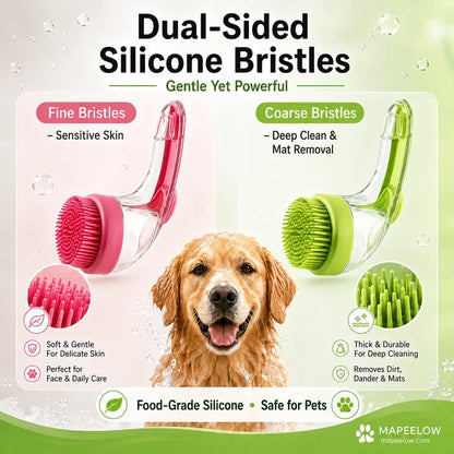 🌟LAST DAY £7.99 🎁BUY 1 GET 1 FREE🐾Pet Bath Brush | Built‑In Shampoo Dispenser for Dogs & Cats