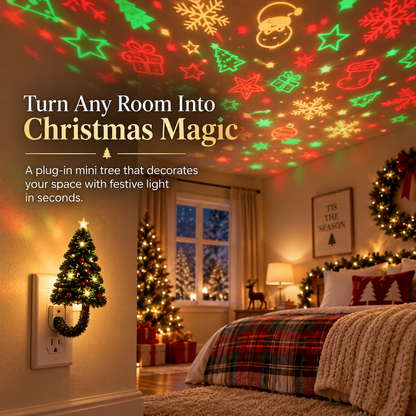 🎄Christmas Tree Projector Night Light — Plug-In Ceiling Décor