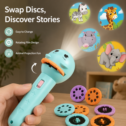 𝐁i𝐥𝐥𝐡𝐨𝐥® Kids Projection Flashlight, Bedtime Story Projector Toy