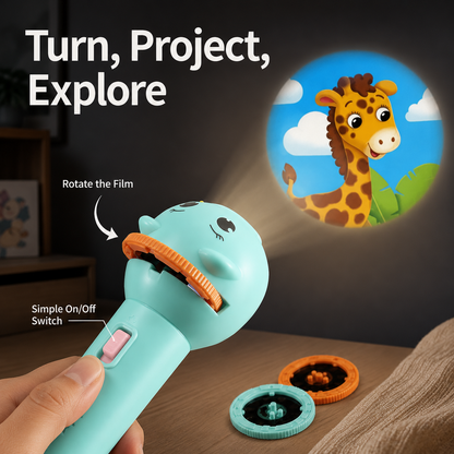 𝐁i𝐥𝐥𝐡𝐨𝐥® Kids Projection Flashlight, Bedtime Story Projector Toy