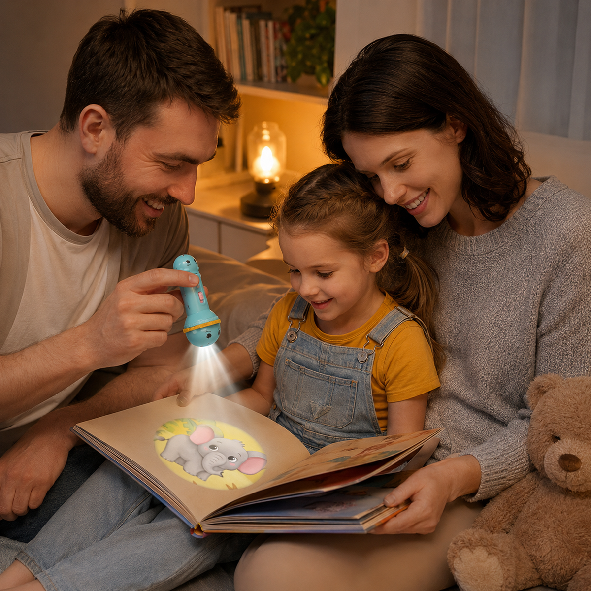 𝐁i𝐥𝐥𝐡𝐨𝐥® Kids Projection Flashlight, Bedtime Story Projector Toy