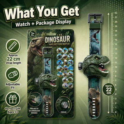 Official Store|🟡𝐁i𝐥𝐥𝐡𝐨𝐥® 3D Dinosaur Projection Watch🦖Realistic T-Rex Design, Safe Soft Strap for Kids Ages 3+