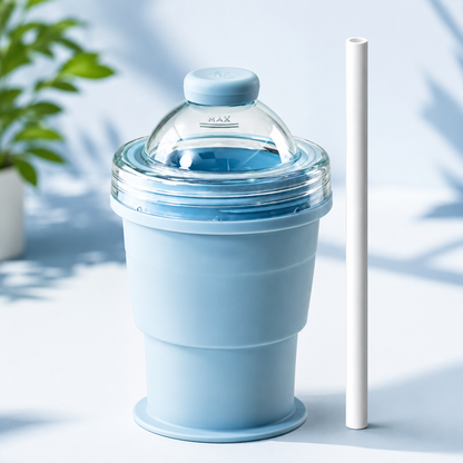 🏆LAST DAY SALE: ONLY $7.99!! 🧊 𝐁i𝐥𝐥𝐡𝐨𝐥® 2-in-1 Collapsible Ice Ball Maker Cup – Portable Ice Mold with Straw Lid