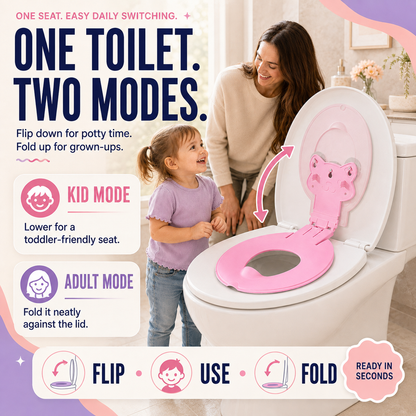 Flip-Down Toddler Toilet Training Seat – Easy Potty Training Upgrade