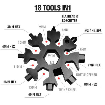 Schema funzioni del 18-in-1 Strumento multiuso Snowflake