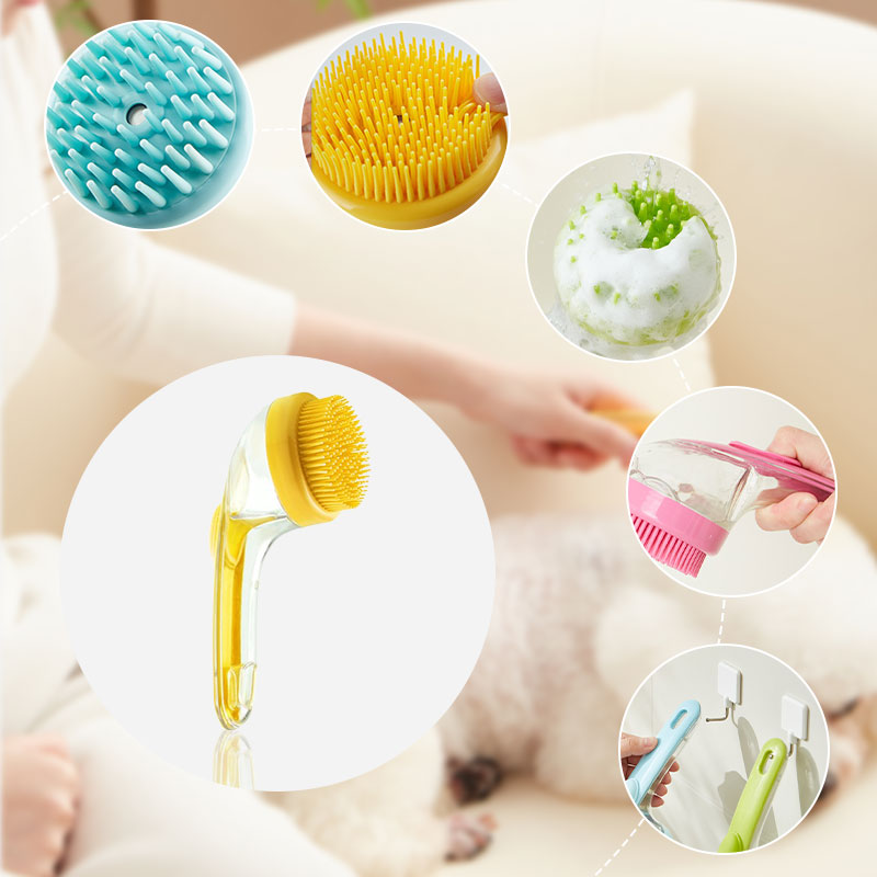 🌟LAST DAY £7.99 🎁BUY 1 GET 1 FREE🐾Pet Bath Brush | Built‑In Shampoo Dispenser for Dogs & Cats